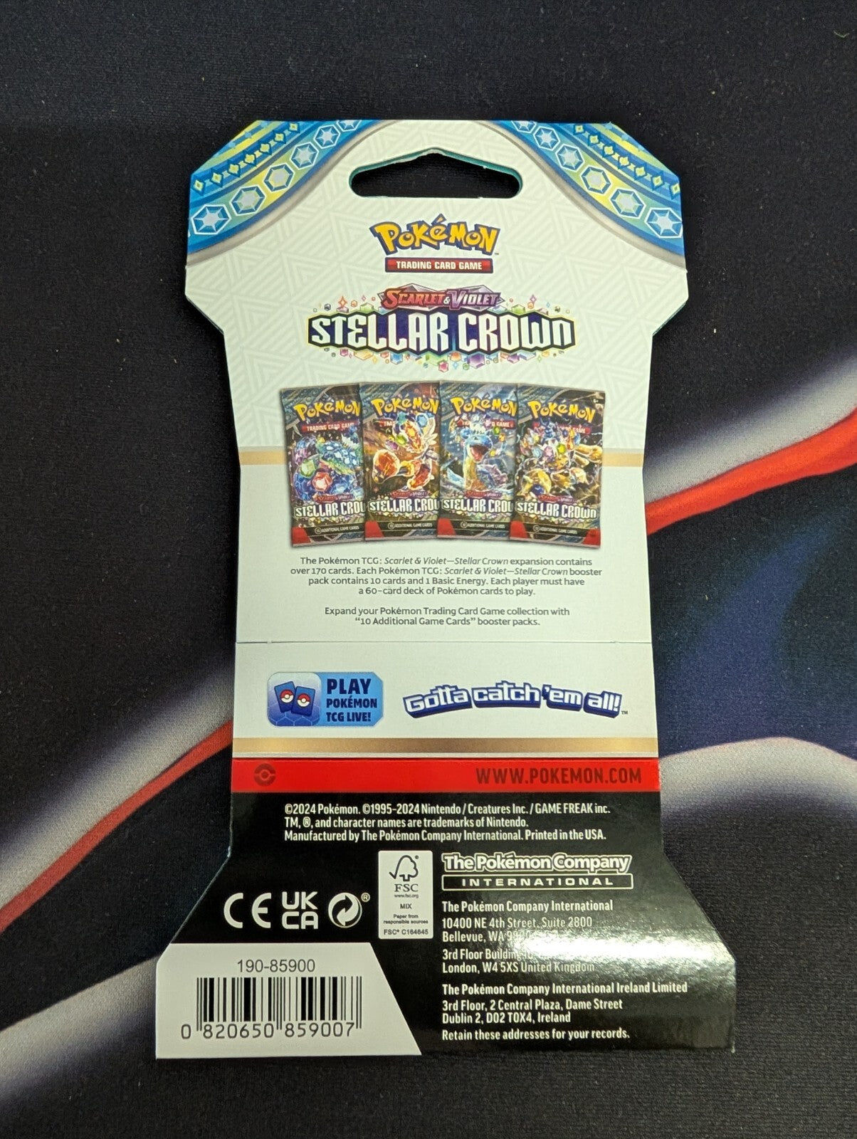 Pokemon TCG Stellar Crown Sleeved Booster Pack Blister NEW SEALED (1 PACK)
