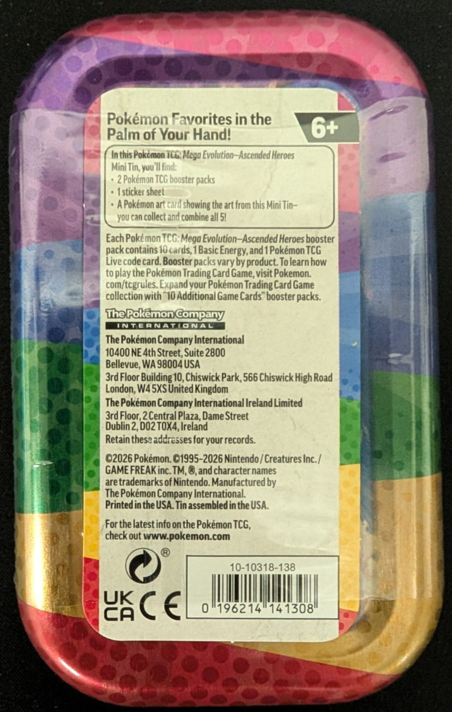Mega Evolution Ascended Heroes Mini Tin Pikachu & Tepig Pokemon TCG NEW SEALED