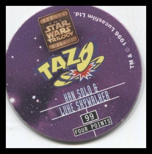 Tazo Star Wars Han Solo & Luke Skywalker #99