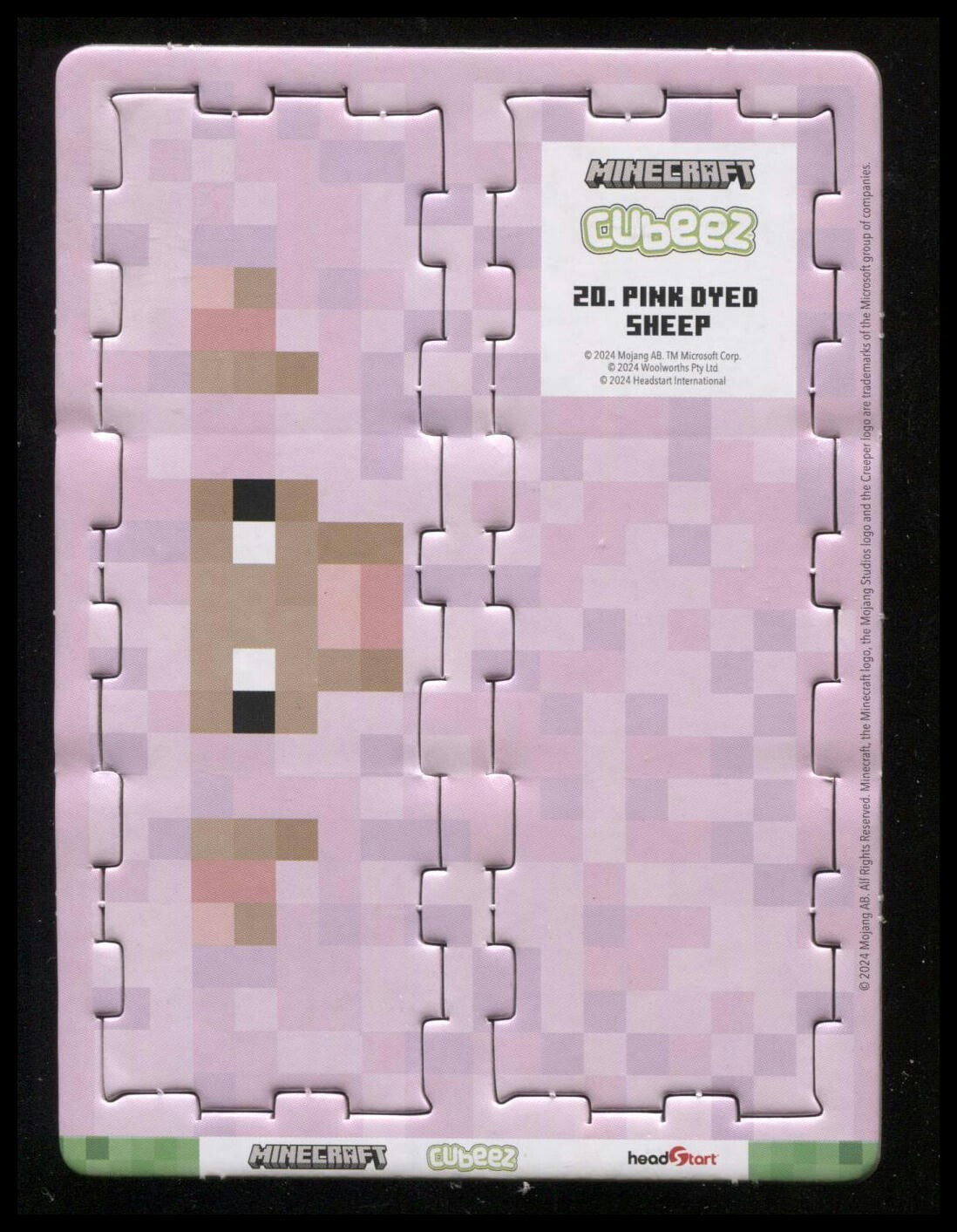 Minecraft Cubeez Pink Dyed Sheep #20 Near Mint