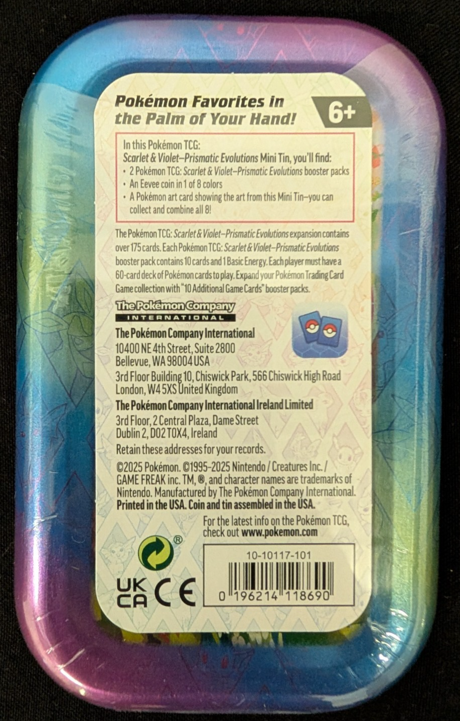 Scarlet & Violet Prismatic Evolutions Mini Tin Espeon Art Pokemon TCG SEALED