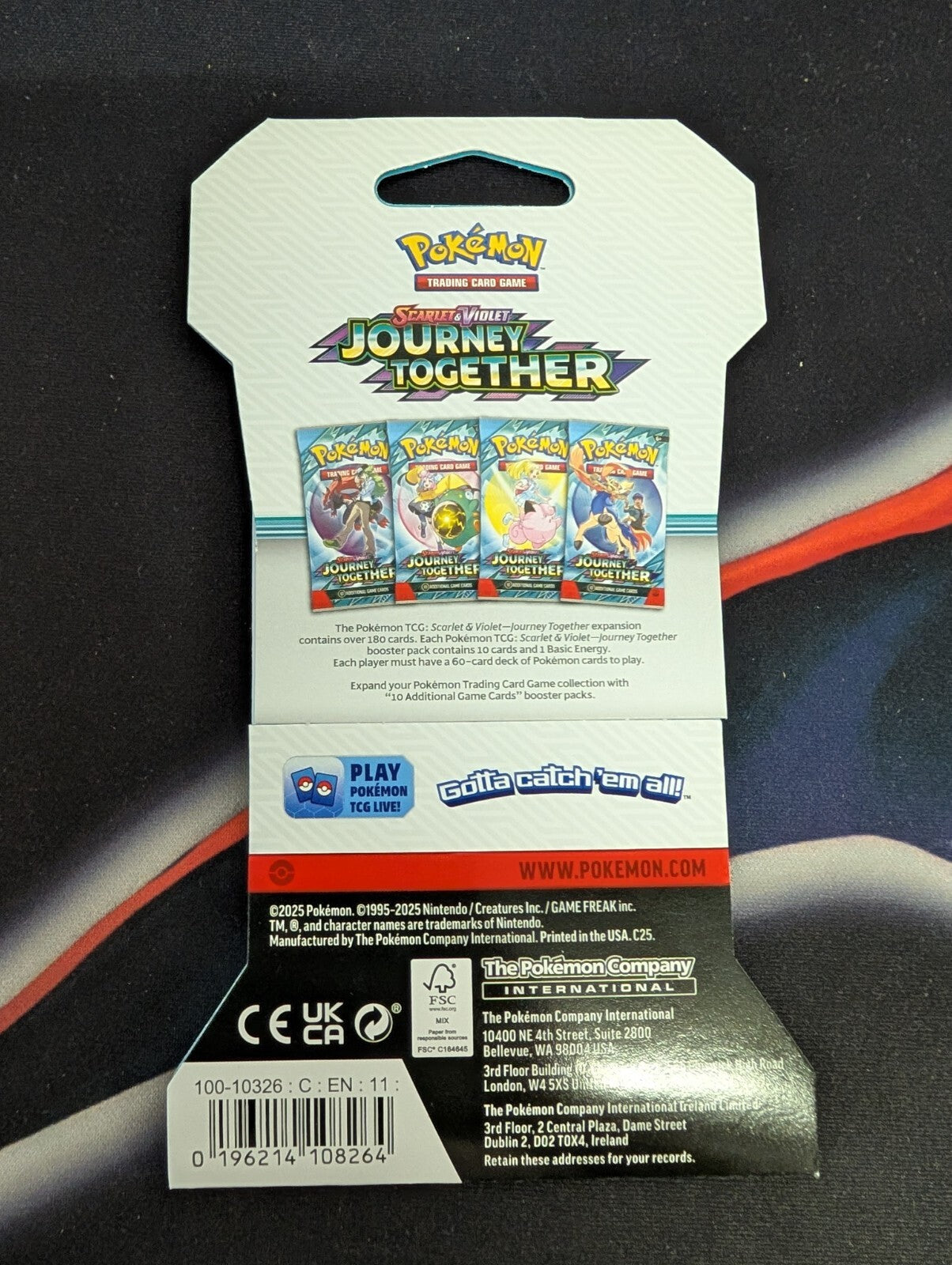 Pokemon TCG Journey Together Sleeved Booster Pack Blister NEW SEALED (1 PACK)