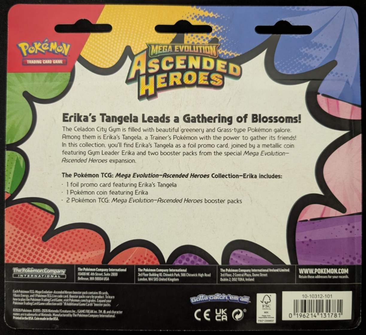 Mega Evolution Ascended Heroes Collection Blister Erika Pokemon TCG NEW SEALED