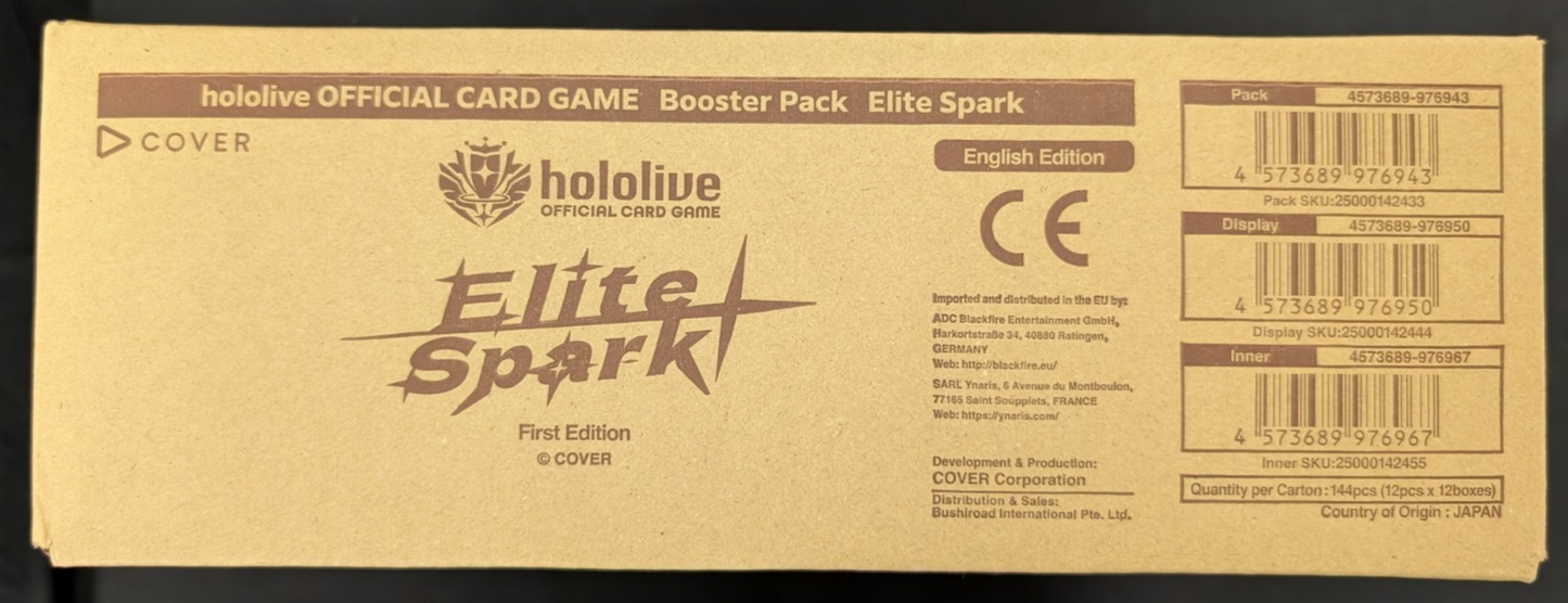 Elite Spark hBP03e First Edition Booster Box Hololive English TCG