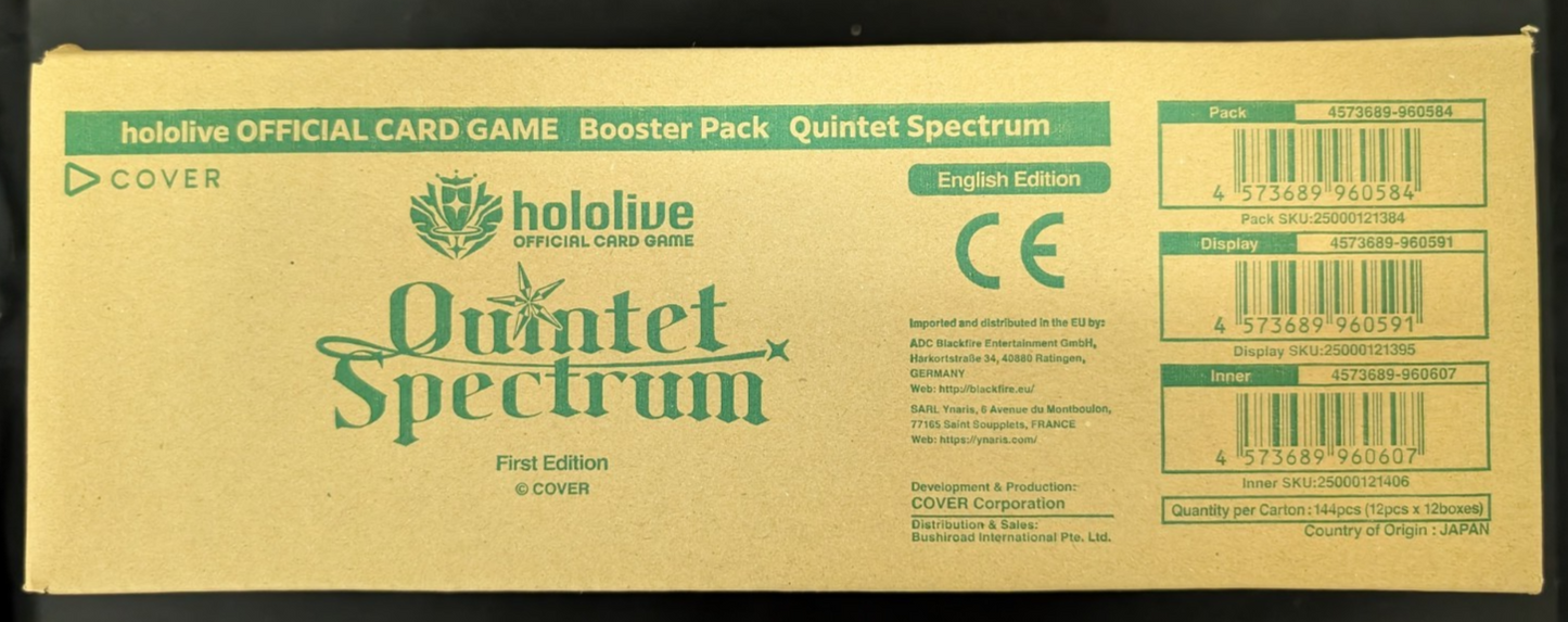 Quintet Spectrum hBP02e First Edition Booster Box Hololive English TCG