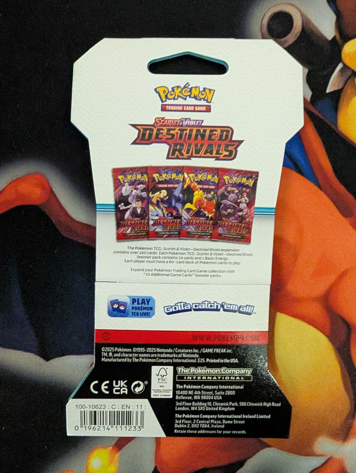 Pokemon TCG Destined Rivals Sleeved Booster Pack Blister NEW SEALED (1 PACK)