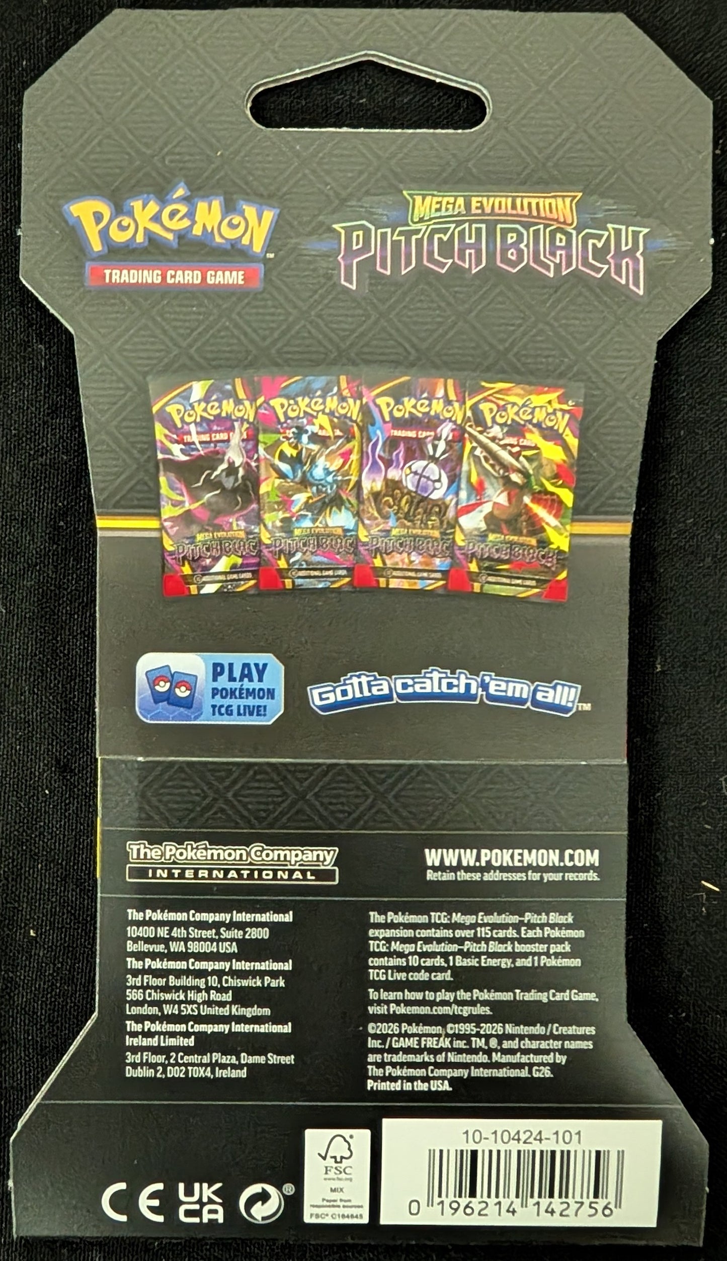 Pokemon TCG Pitch Black Sleeved Booster Pack NEW SEALED (1 PACK)