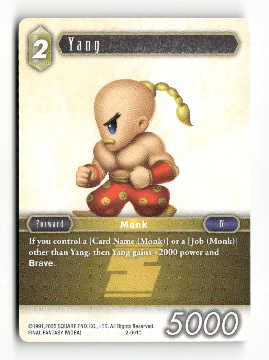 Yang (Common) 2-091C Common Opus II Final Fantasy Near Mint