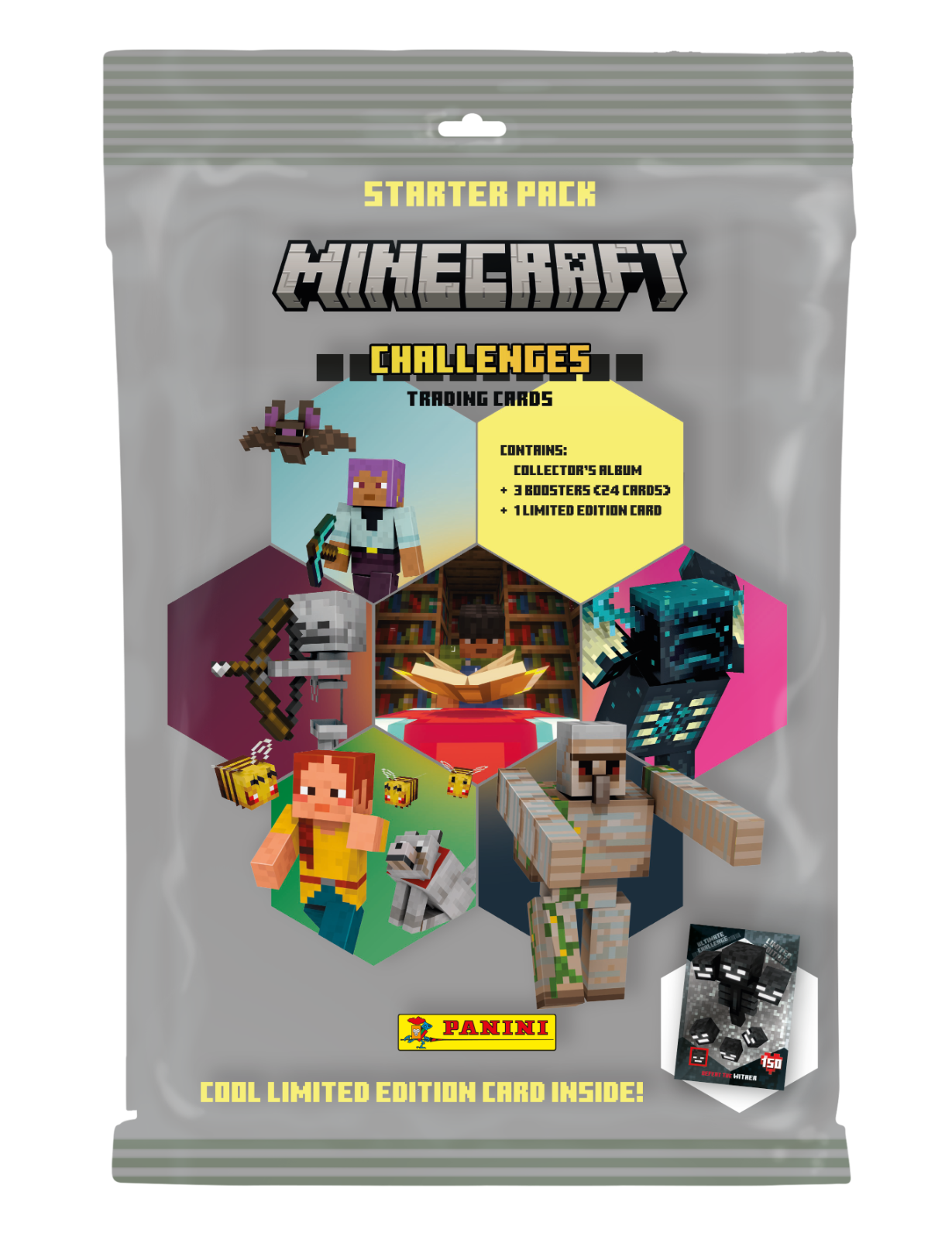 Panini Minecraft Challenges Trading Card Collection Starter Pack Album