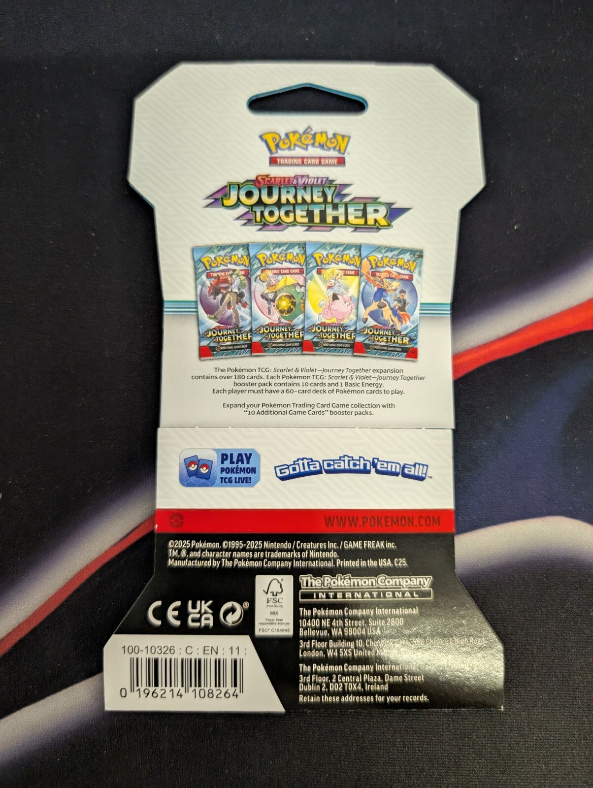 Pokemon TCG Journey Together Sleeved Booster Pack Blister NEW SEALED (1 PACK)