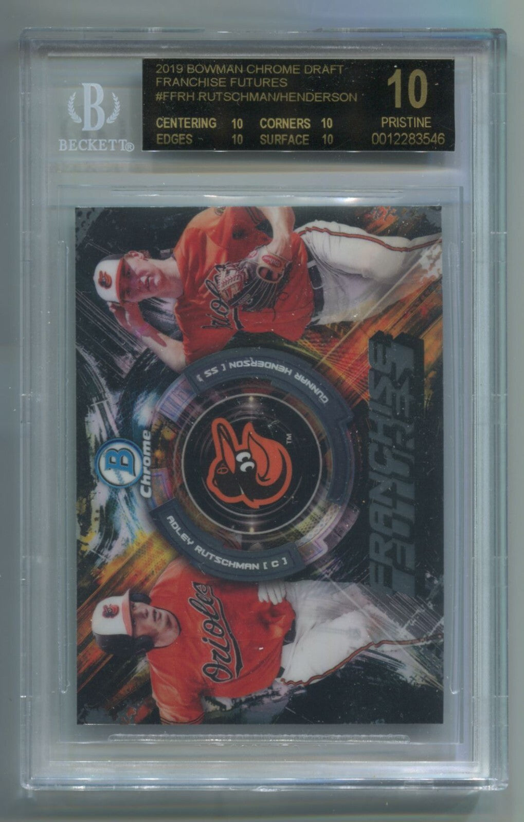 MLB 2019 Bowman Chrome Draft Franchise Futures #FFRH Rutschman Henderson BGS 10