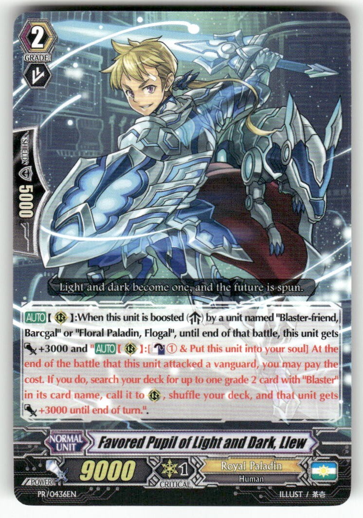 Cardfight Vanguard Favored Pupil of Light and Dark, Llew #PR/0436EN PR