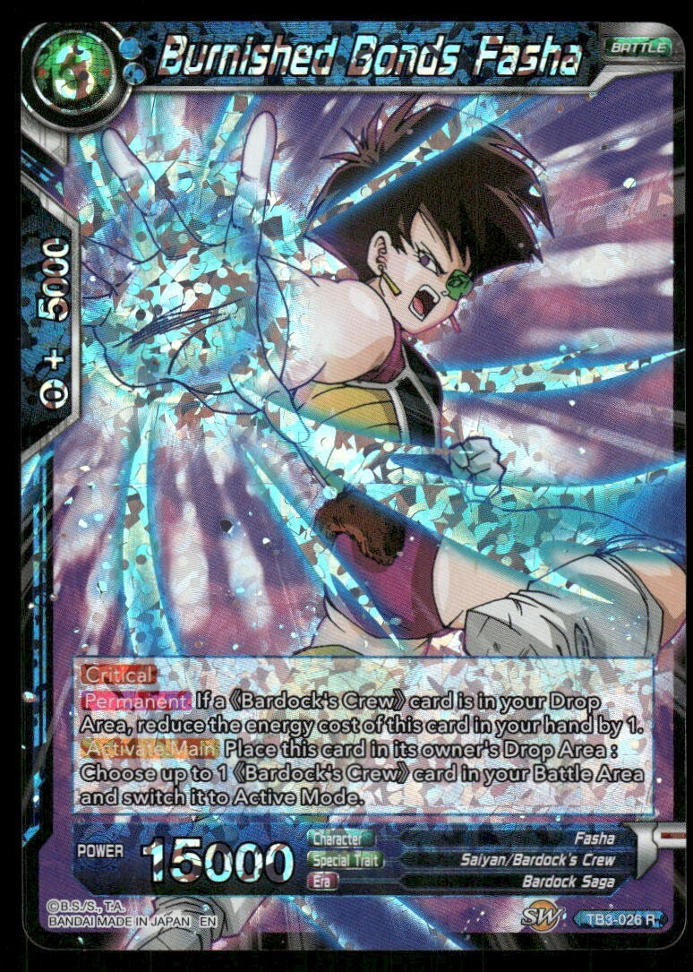 Dragon Ball Super Burnished Bonds Fasha #TB3-026 R Near Mint Foil