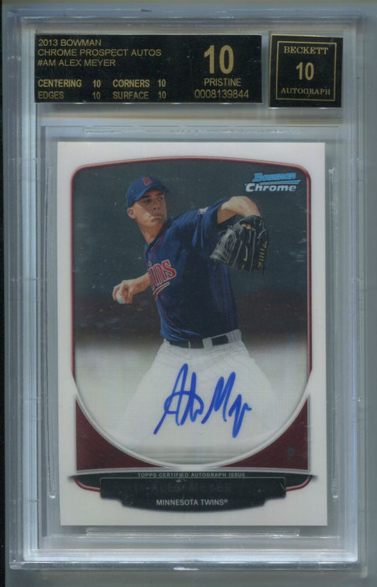 MLB 2013 Bowman Chrome Prospects Alex Meyer #BCP-AM (AU) BGS 10 Black Label