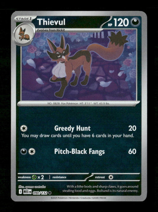 Thievul #090/132 Reverse Holofoil Pokemon Mega Evolution