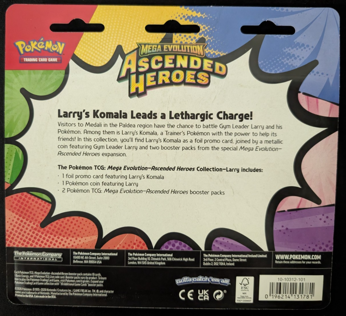 Mega Evolution Ascended Heroes Collection Blister Larry Pokemon TCG NEW SEALED