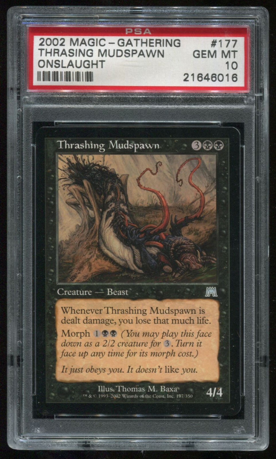 MTG Magic 2002 Onslaught Thrashing Mudspawn #177 PSA 10 Gem Mint
