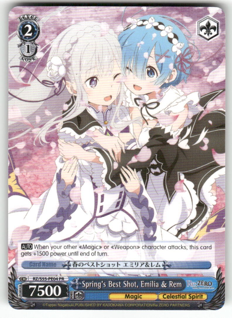 Weiss Schwarz Spring's Best Shot, Emilia & Rem #RZ/S55-PE04 PR