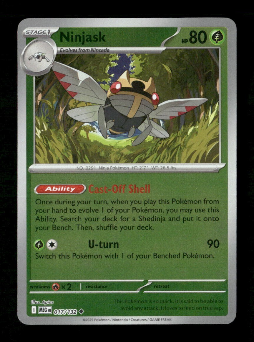Ninjask #017/132 Reverse Holofoil Pokemon Mega Evolution