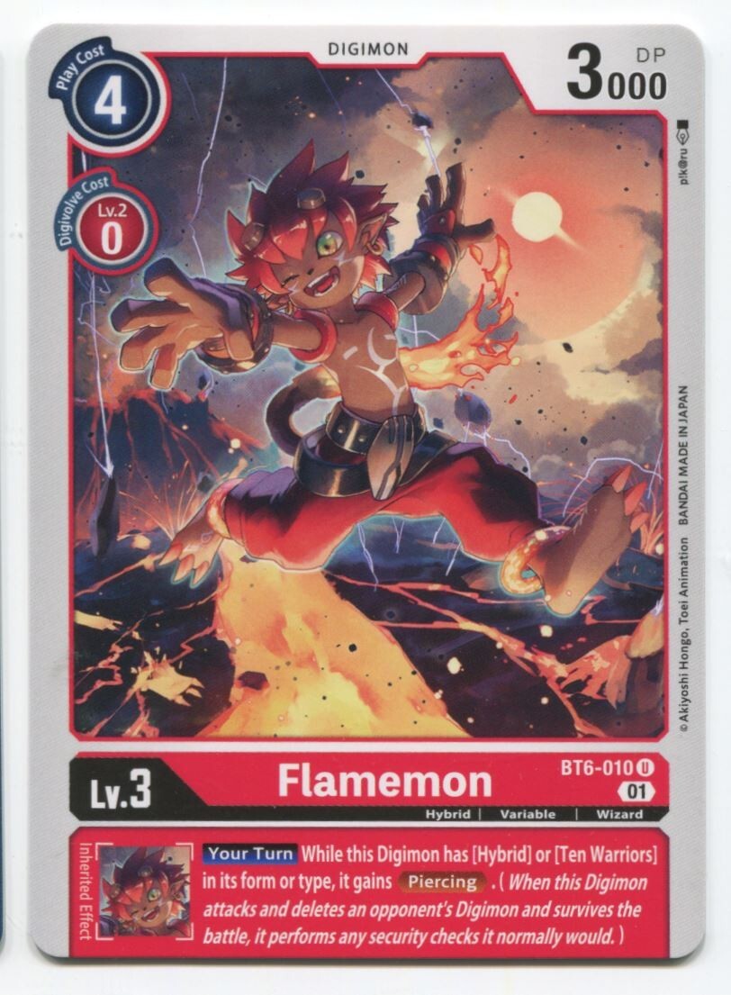 Digimon Card Game Flamemon #BT6-010 U
