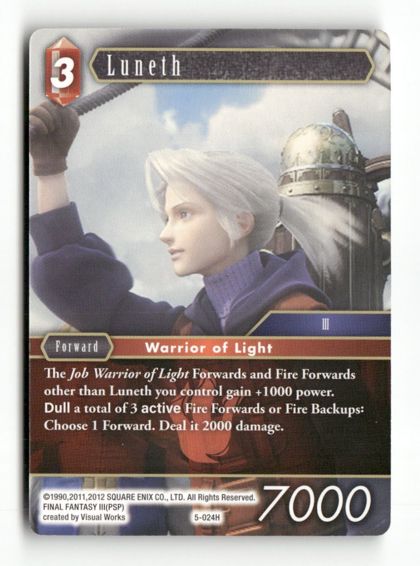 Luneth 5-024H Hero Opus V Final Fantasy Near Mint