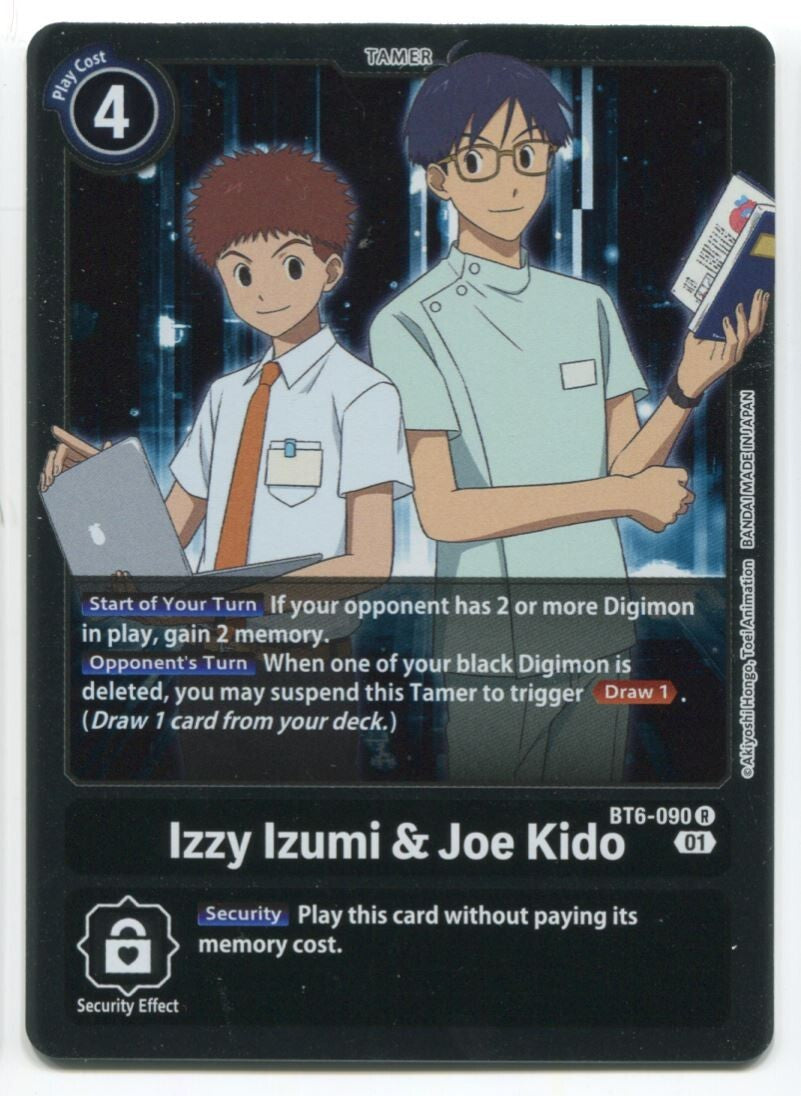 Digimon Card Game Izzy Izumi & Joe Kido #BT6-090 R Foil Near Mint