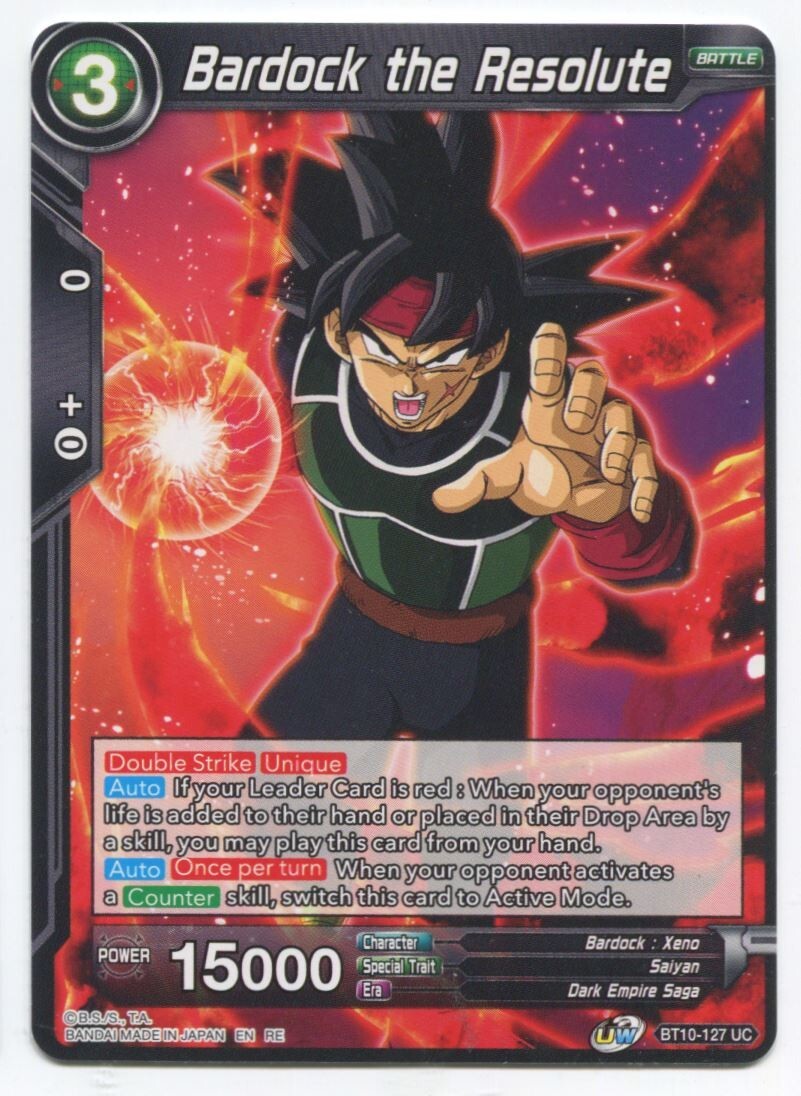 DBS Dragon Ball Super Bardock The Resolute #BT10-127 UC Near Mint