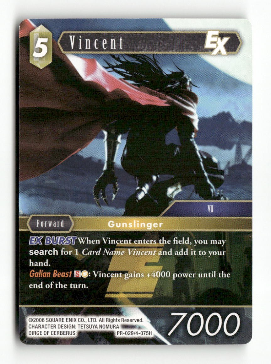 Vincent EX PR-029/4-075H Promo FF: Promo Cards Final Fantasy Near Mint