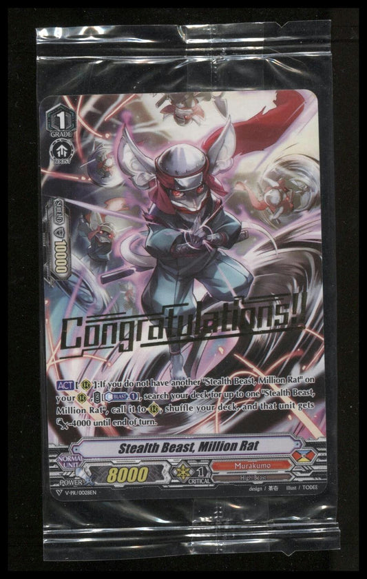 Cardfight Vanguard Stealth Beast, Million Rat Hot Stamped #V-PR/0028EN PR SEALED