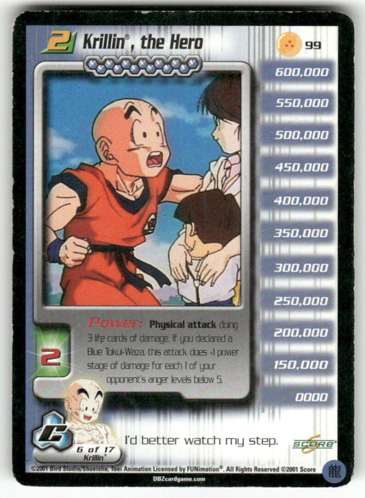 Dragon Ball Z Score Krillin the Hero #99 Very Good