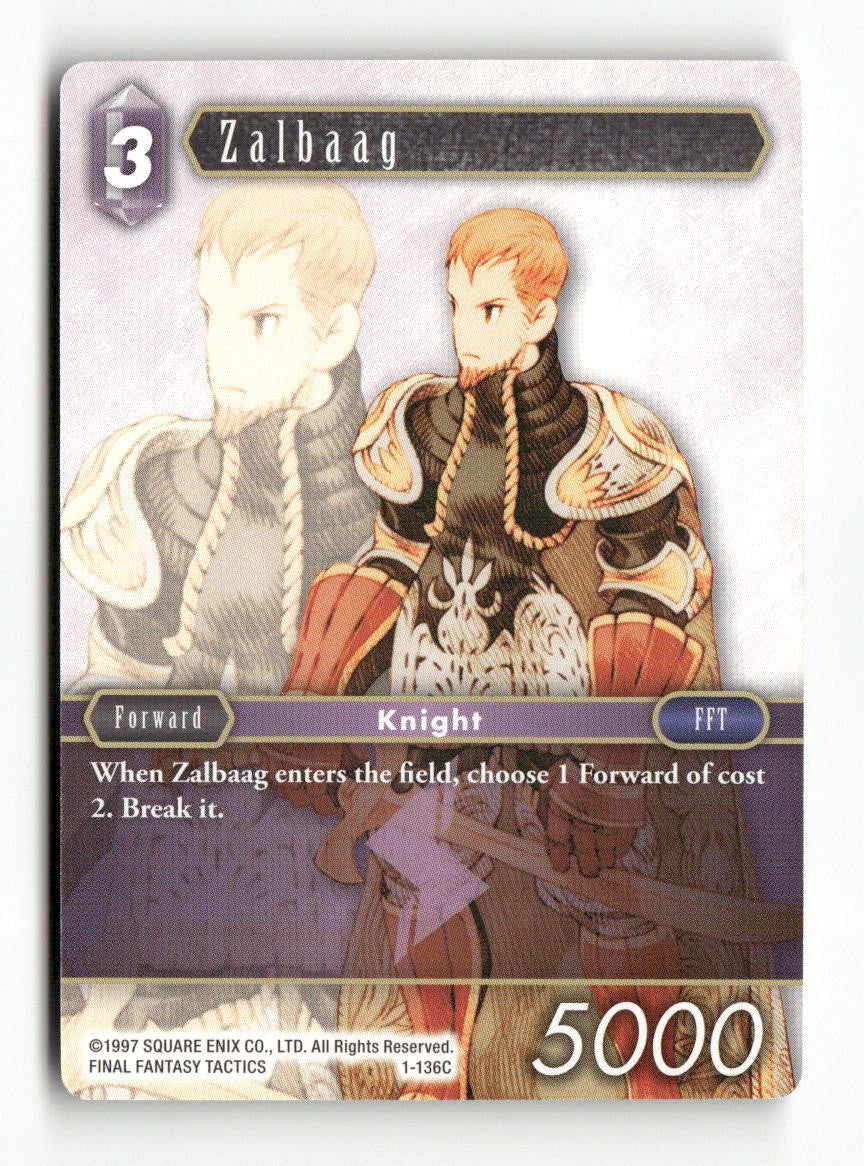 Zalbaag 1-136C Common Opus I Final Fantasy Near Mint