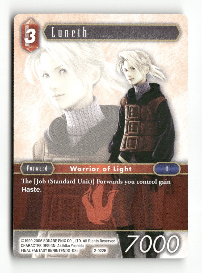 Luneth 2-022H Hero Opus II Final Fantasy Near Mint