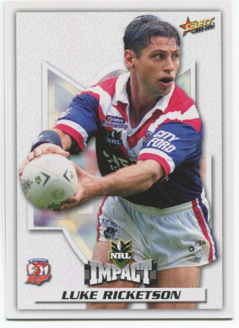 NRL 2001 Select Impact Sydney Roosters Luke Ricketson #24 Near Mint