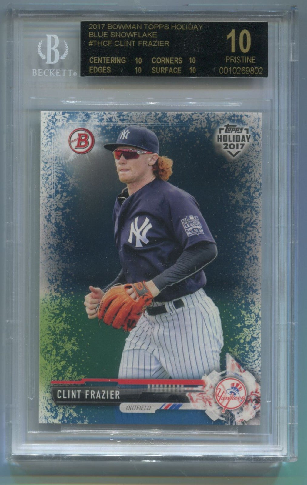MLB 2017 Topps Holiday Bowman Blue Snowflake #TH-CF Clint Frazier /50 (RC) BGS