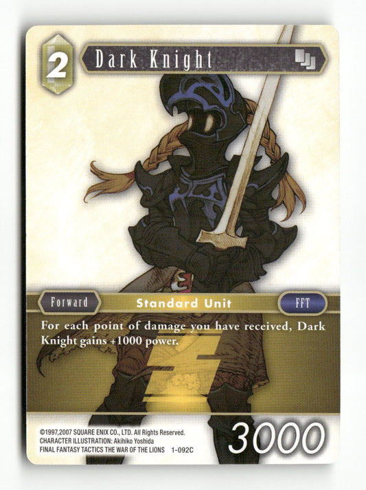 Dark Knight (Female Unit) 1-092C Common Opus I Final Fantasy Near Mint