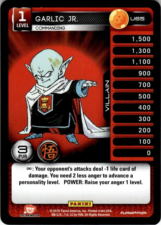 Dragon Ball Z Funimation Panini Garlic Jr #U65 Near Mint