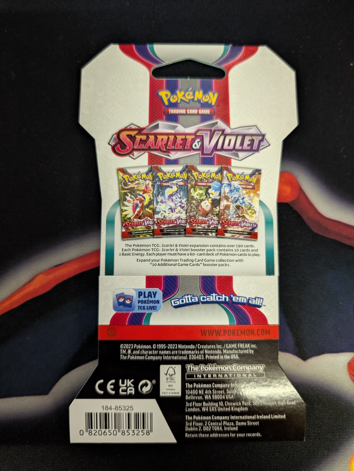 Pokemon TCG Scarlet & Violet Sleeved Booster Pack Blister NEW SEALED (1 PACK)