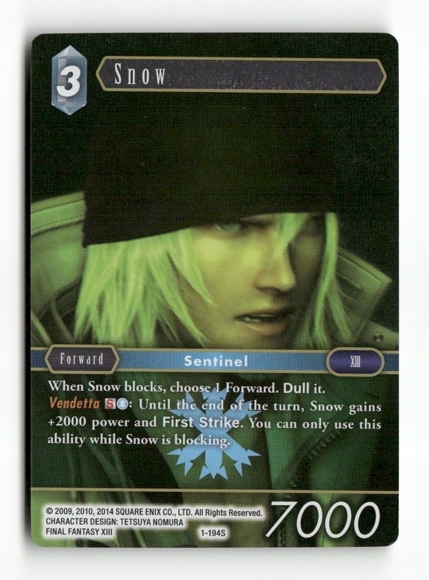 Snow (Starter) 1-194S Starter Opus I Final Fantasy Near Mint