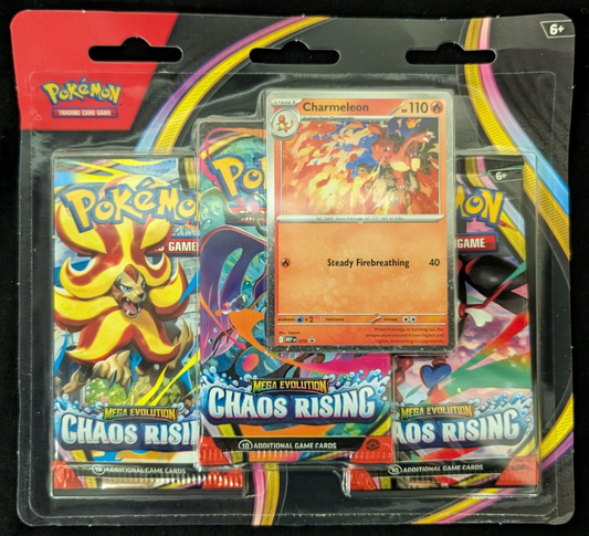 Mega Evolution Chaos Rising 3 Pack Booster Blister Charmeleon Pokemon TCG