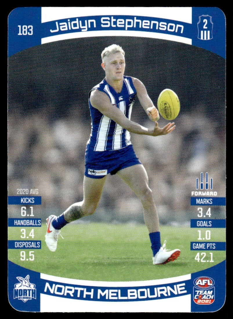AFL 2021 McDonalds North Melbourne Jaidyn Stephenson #183 Near Mint