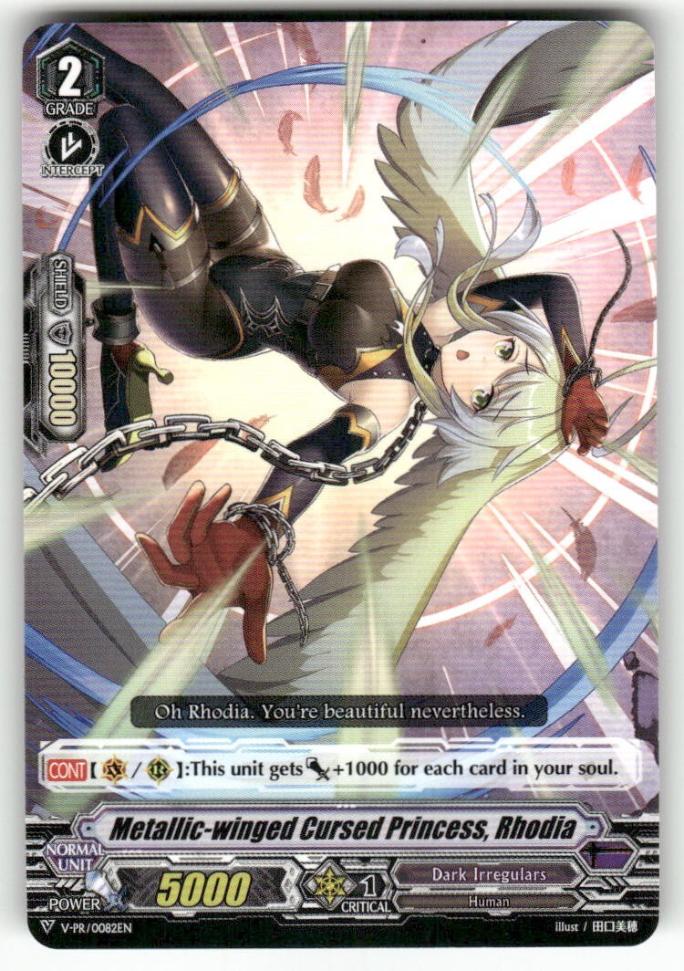 Cardfight Vanguard Metallic-winged Cursed Princess, Rhodia #V-PR/0082EN PR