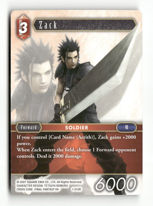Zack 1-012R Rare Opus I Final Fantasy Near Mint