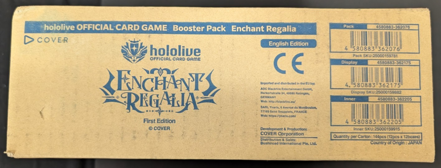 Enchant Regalia hBP05e First Edition Booster Box Hololive English TCG