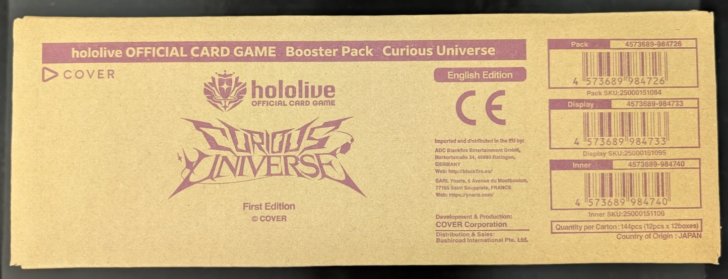 Curious Universe hBP04e First Edition Booster Box Hololive English TCG