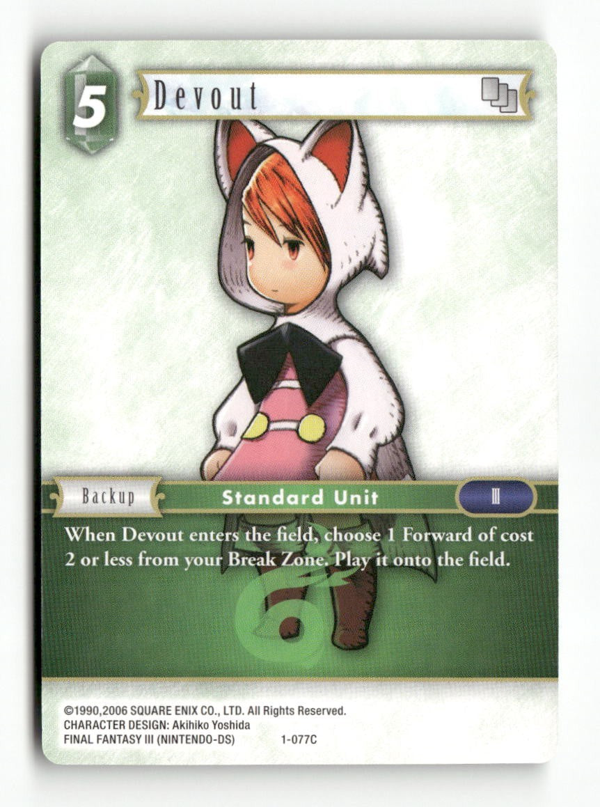 Devout (Refia) 1-077C Common Opus I Final Fantasy Near Mint