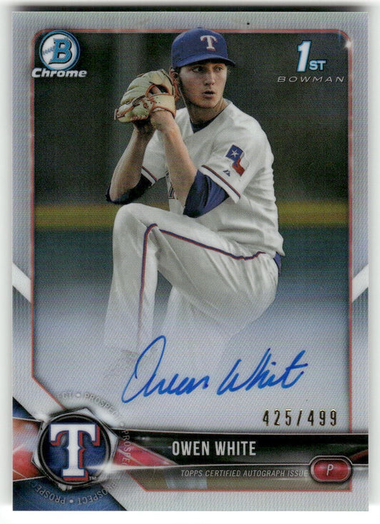 2018 Topps Chrome Prospect Auto Refractor Owen White /499 #CDA-OW (AU) Near Mint