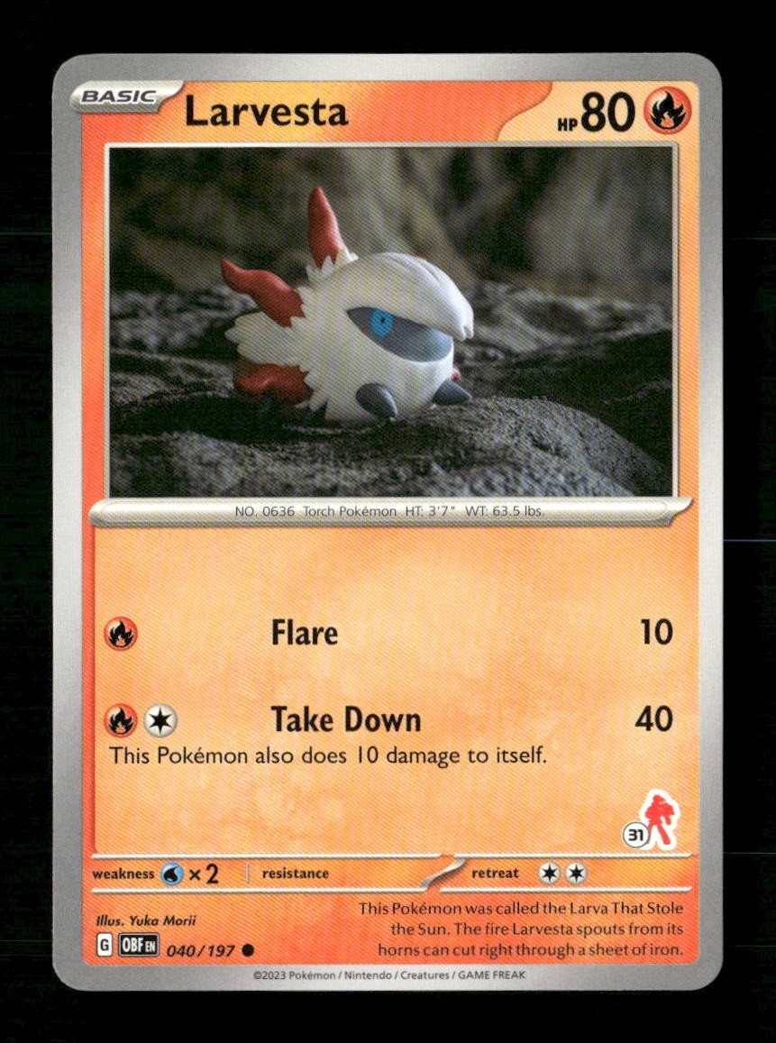 Larvesta 31 #040/197 Pokemon Battle Academy 2024