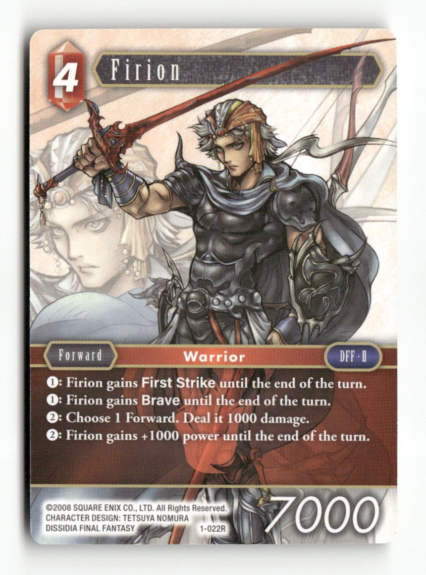 Firion (Rare) 1-022R Rare Opus I Final Fantasy Near Mint
