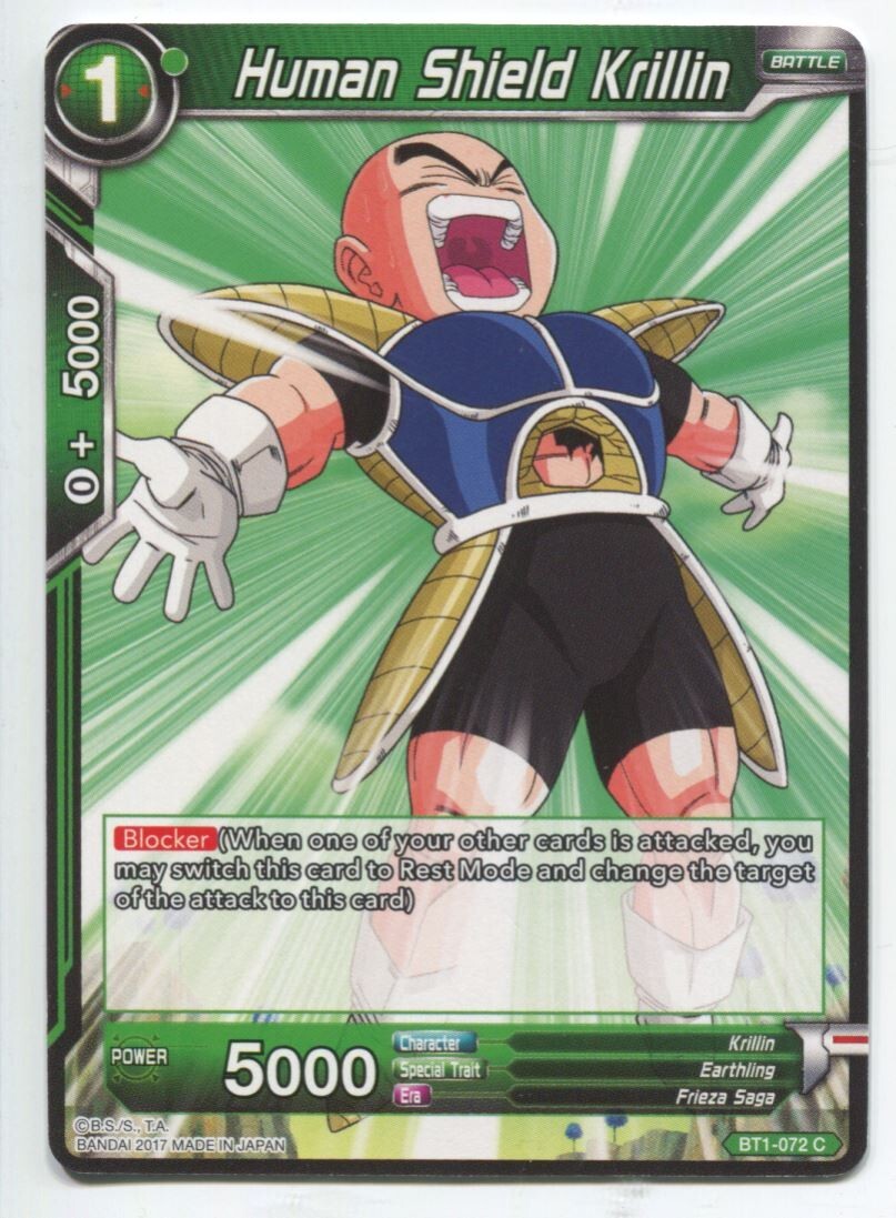 DBS Dragon Ball Super Human Shield Krillin #BT1-072 C Near Mint