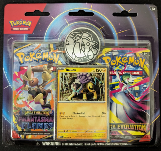 Mega Evolution Phantasmal Flames 2 Pack Blister Raikou Pokemon TCG NEW SEALED